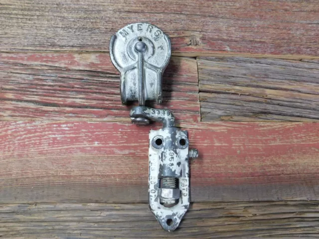Antique cast iron barn door hanger roller Myers patd feb 26 07