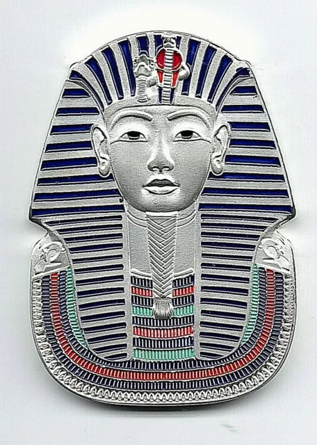 Egypt Pharaoh Silver Coin Arabic Ancient Cairo Mummy Old Pyramids Vintage Mask