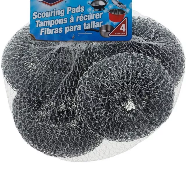 5 Stainless Steel Kitchen Cleaning Sponges Scouring Pad Steel Wool Scrubber