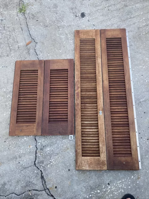 Antique VTG Farmhouse Sail Boat Shutters Wood Door Window Shutter Architectural