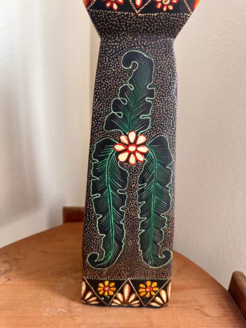 Black Hand Painted Candle Holders Pillar/Floral/Butterflies