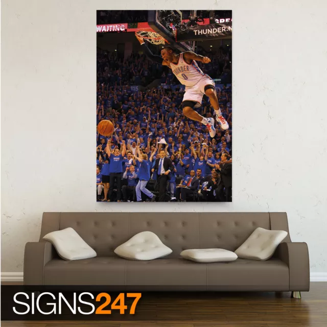 RUSSELL WESTBROOK - OKLAHOMA CITY THUNDER BASKETBALL NBA (1110) Poster Print 2