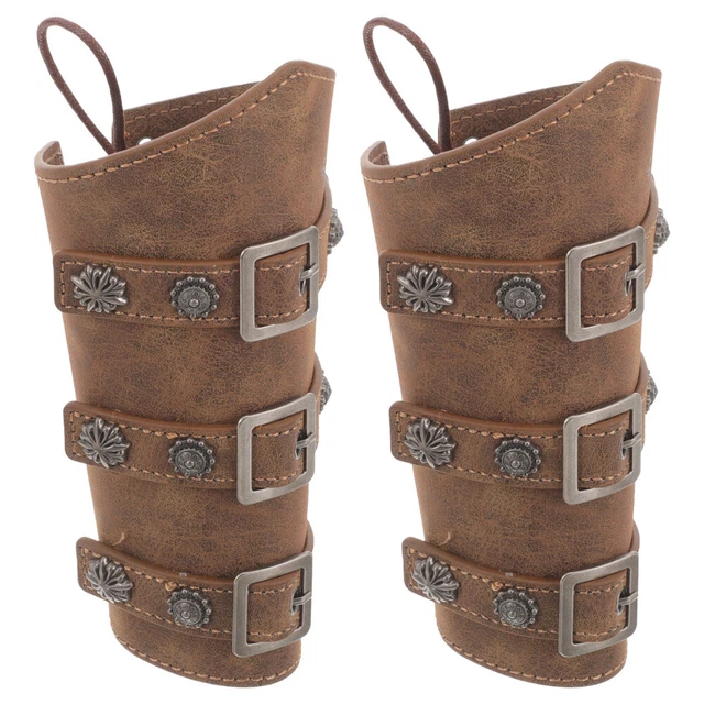 1 paio di braccialetti ecopelle stile medievale per equitazione outdoor,