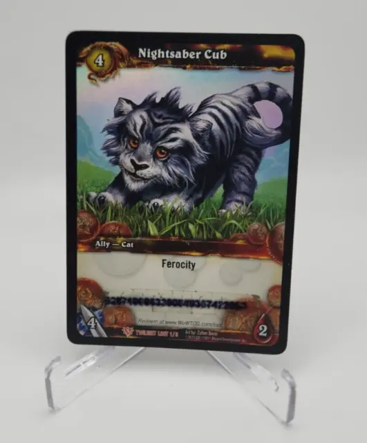 World of Warcraft - Nightsaber Cub Loot Card - WOW - Twilight - 1/3 - USED (2)