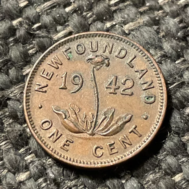 1942 NEWFOUNDLAND ONE CENT   GEORGIVS VI Coin