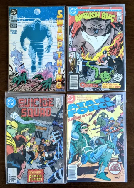 Lot of 4: Swamp Thing, Ambush Bug, Suicide Squad, Atari Force * DC Comic Books