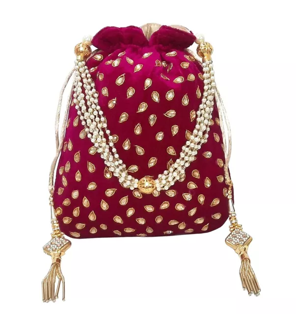 Hecho a Mano Raro Tradicional Mujer Potli Bolso Para Boda Fiesta Varios