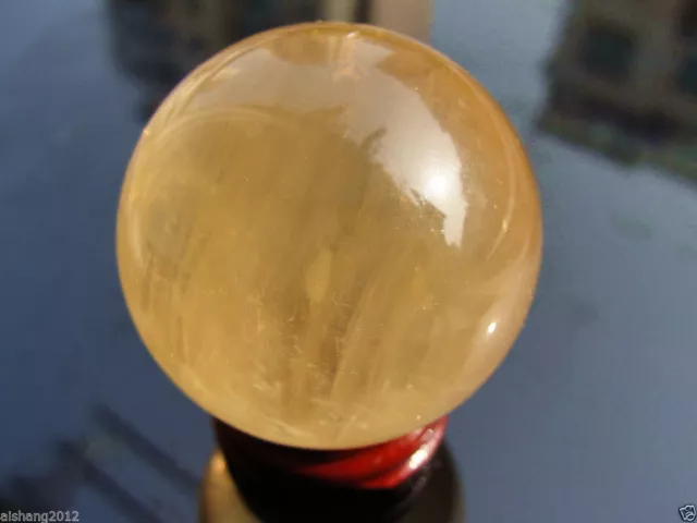 NATURAL CITRINE CRYSTAL SPHERE BALL HEALING GEMSTONE 40MM +Stand Hot 3