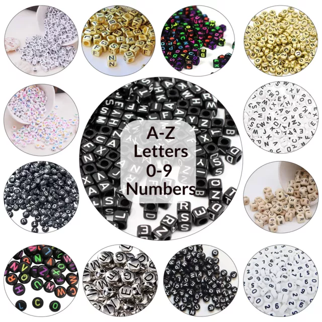 Alphabet Letter Mixed Color Beads Flat Round For Jewellery Making Xmas Gift