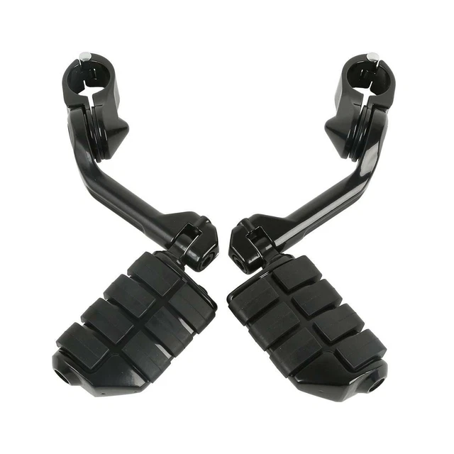 1 1/4" 32mm Highway Engine Guard Long Angled Foot Pegs Mount For Harley Touring