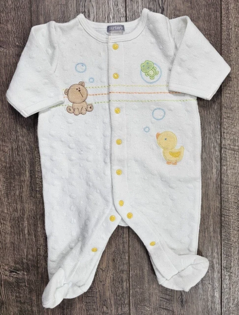 Baby Boy Clothes Vintage Carter's 3 Month Bubbles Frog Footed Outfit
