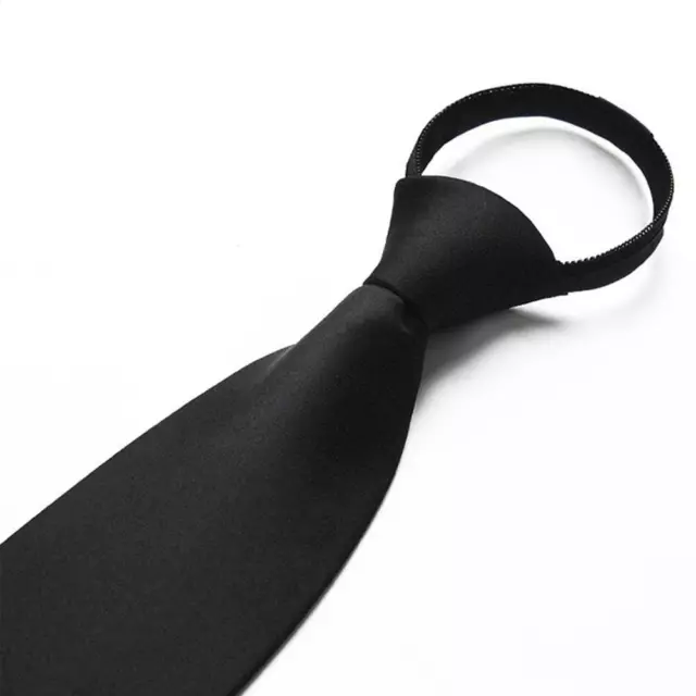 Black  Clip On Tie Security Tie Doorman Steward Matte Funeral Tie