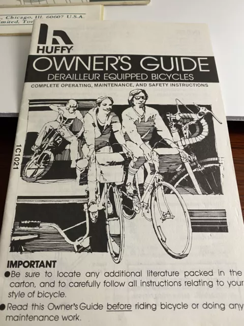 1984 Huffy Owner's Manual for Derailleur - Equipped Bicycles Printed In The USA