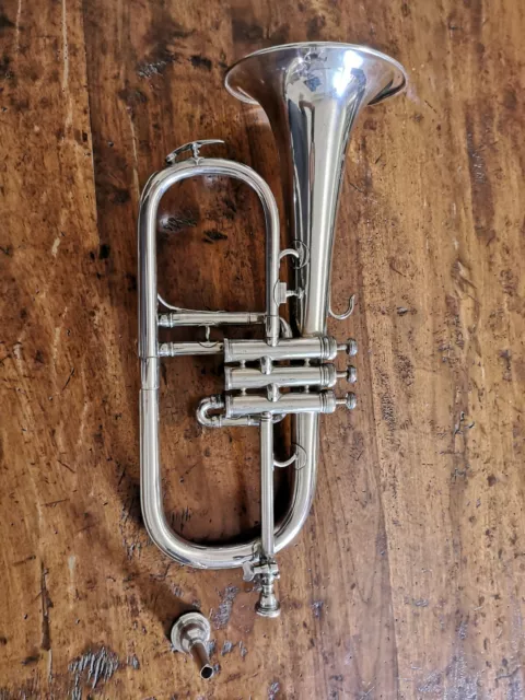 TROMBA DOLNET ARGENTATA marchio registr. strumenti musicali Antiquariato Francia