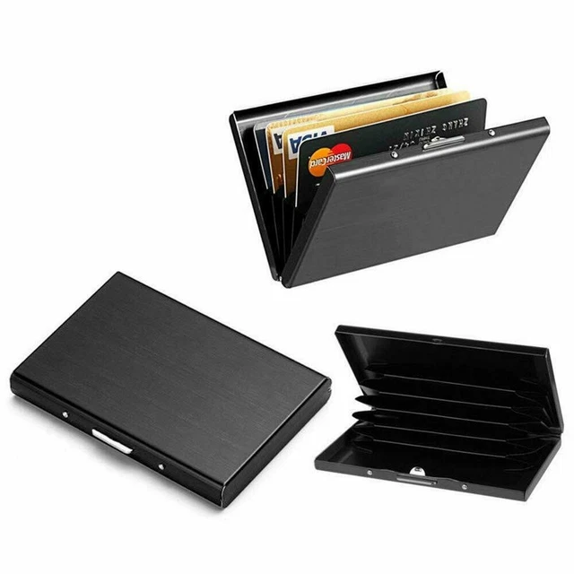 Men Stainless Steel RFID Blocking Credit Card ID Holder Slim Money Travel Wallet