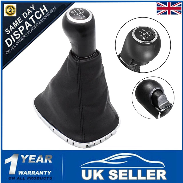 Gear Shift Stick Knob W/ Gaiter Boot 5 Speed For Vauxhall Corsa 2006-2014 Black