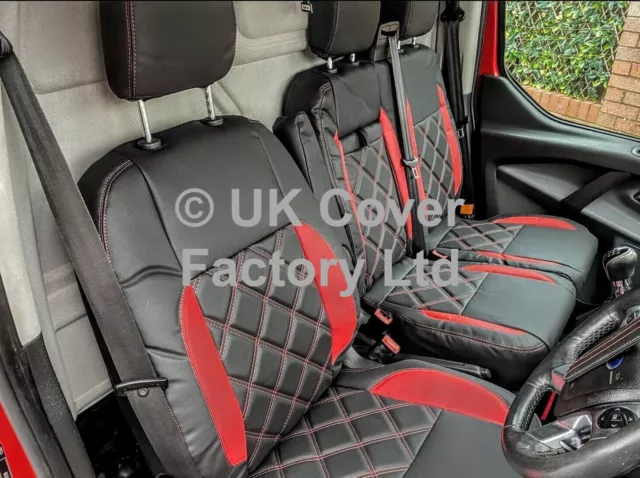 FORD TRANSIT CUSTOM  2014-2021 Van Seat Covers  Red bentley  C23 Waterproof