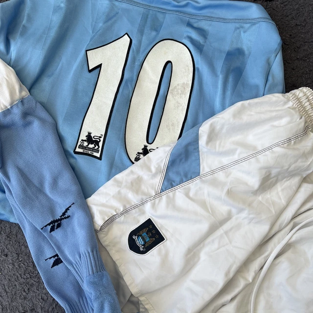 2003/2004 Manchester City home match worn football shirt kit # 10 Sibierski