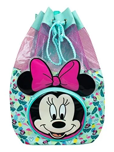 Disney Borsa da nuoto Minnie Mouse Sacca per ragazze bambini spiaggia piscina...