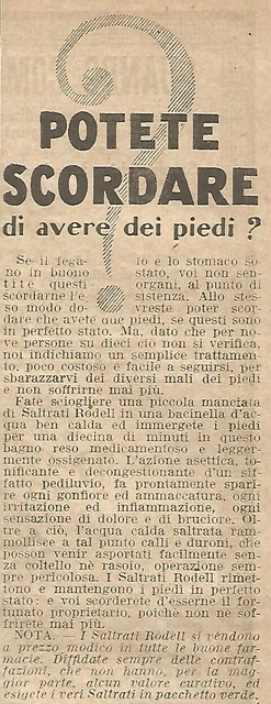 W8265 Saltrati RODELL - Foot care - Advertisement from 1926 - Vintage advert