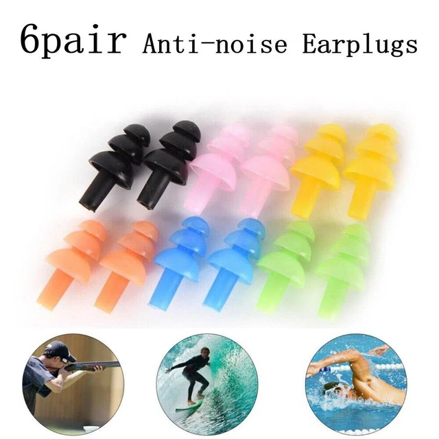 6 Coppie Riutilizzabile Morbido Silicone Auricolari Coperture Anti-rumore Sonno