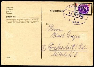 LOKALAUSGABEN FREDERSDORF 1945 SP232 KARTE gepr BPP(C6698a EUR 66,31