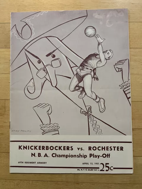 1951 NBA Finals NY Knicks vs Rochester Royals Program