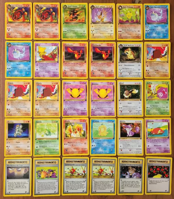 Pokemon Karten Sammlung Team Rocket Set 1. Edition Non Holo italian italia PL-EX