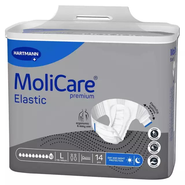 MoliCare Premium Elastic 10 Tropfen Gr. L Inkontinenzslip (14 Stück)