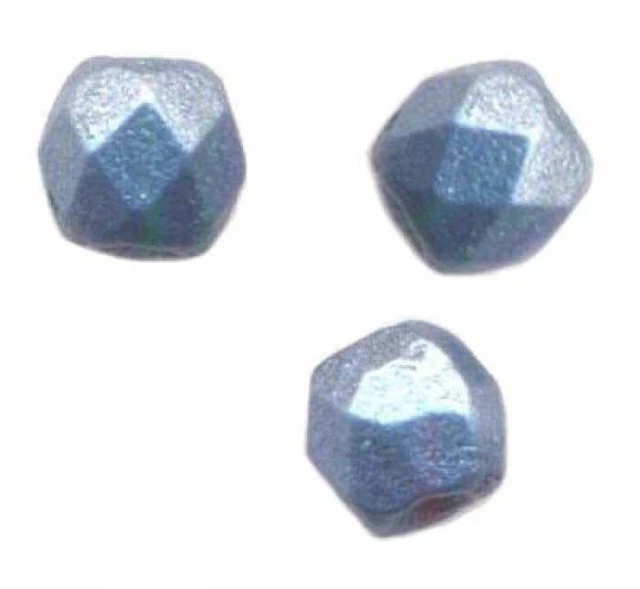 100 PERLES FACETTES DE BOHEME 3 mm Metallic blue