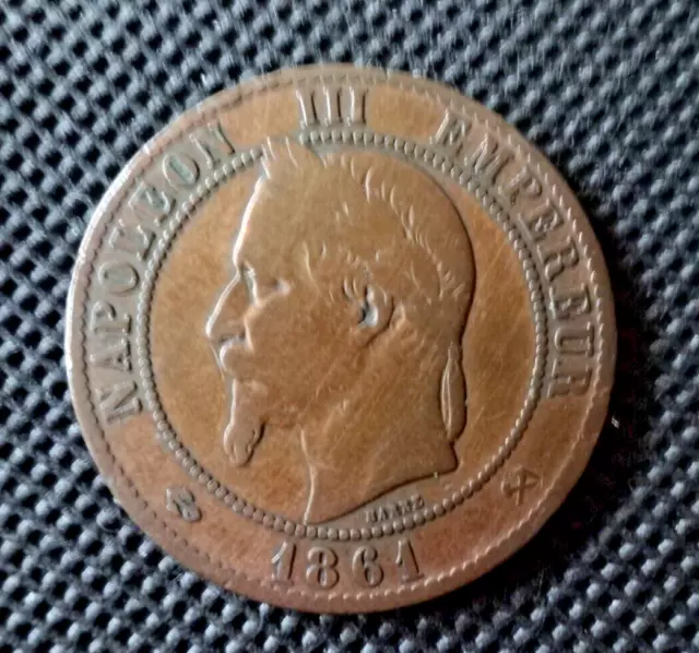 Frankreich Napoleon III Empereur 10 centimes Münze 1861 K