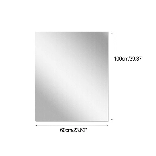 Wall Sticker Mirror Kitchen Office Self Adhesive Tiles 60x100cm Acrylic DIY