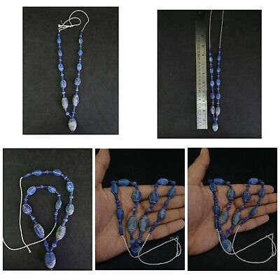 Unpolished Old Natural Beautiful Lapis Lazuli Beads String with a pendant #