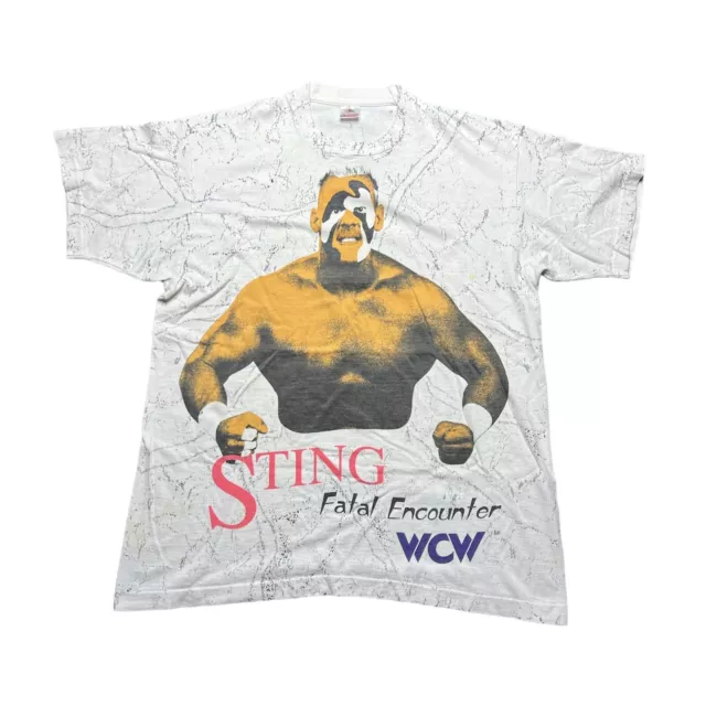 Vintage Sting 'Fatal Encounter' WCW All Over Print Shirt 90’s Fruit Loom XL