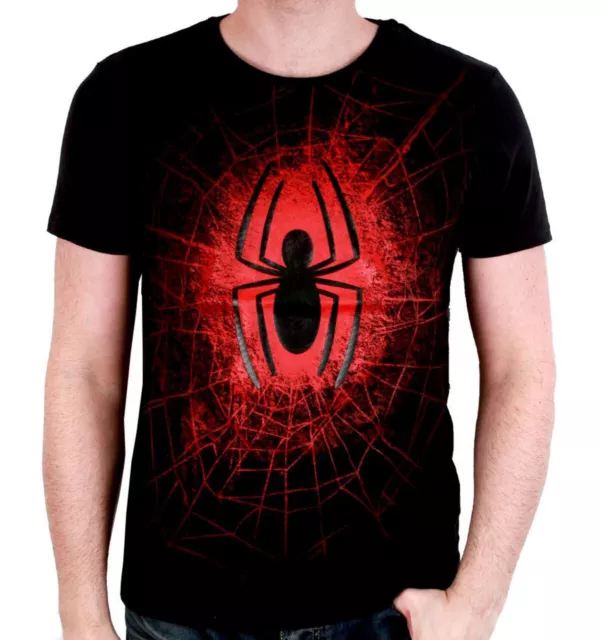 Red Spiderman Chest Logo Marvel Comics Autorisé T-shirt Hommes