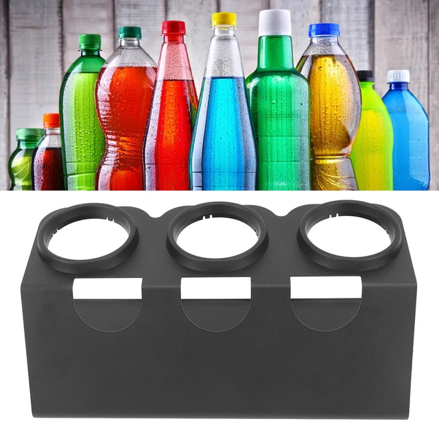 Black 3 Holes Soda Bottle Holder Soda Bottle Draining Rack With Silicone AC