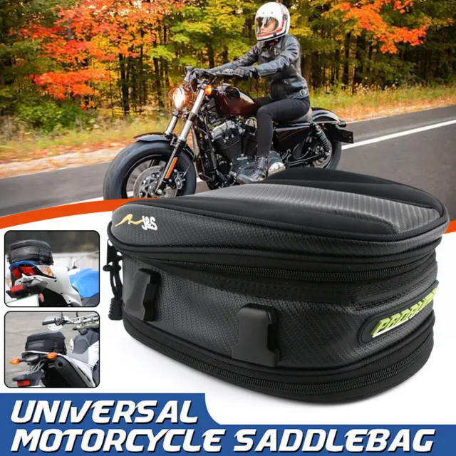 Motorcycle 10L Rear Tail Seat Back Saddle Helmet Waterproof Shoulder Carry Bag