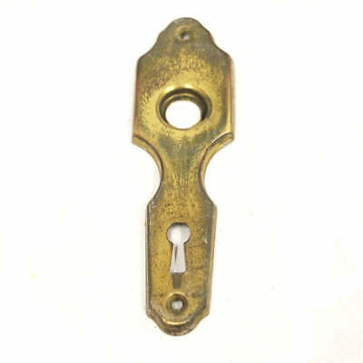 Antique Art Deco Brass Backplate w Keyhole Original Vintage Door Hardware SINGLE