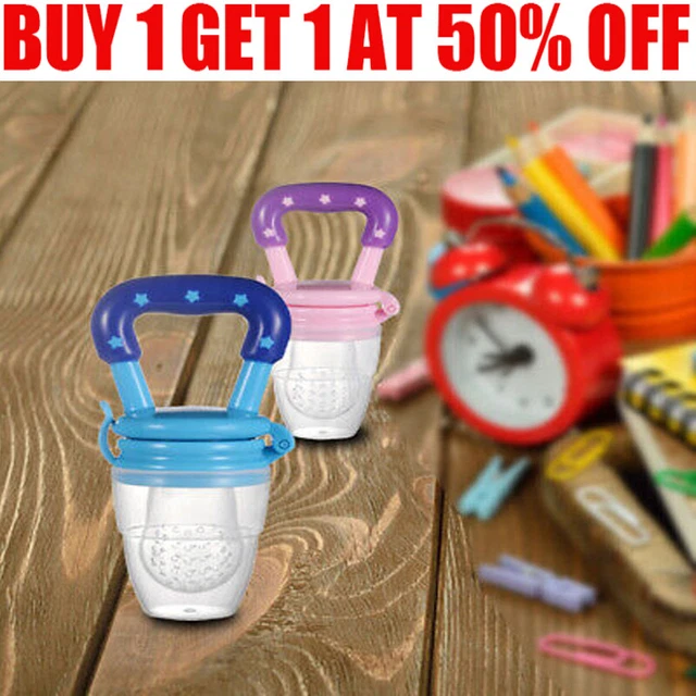 2Pcs Silicone Fresh Fruit Teether Soother Nibbler Baby Feeder Pacifier Food FeIL