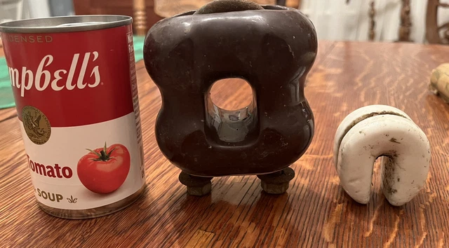 Vintage Pp Inc. #2050 Electrical Insulator High Voltage Rare Brown Porcelain