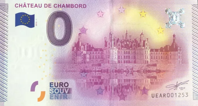 Billet 0 Euro Chateau De Chambord France 2015-1 Numero Divers