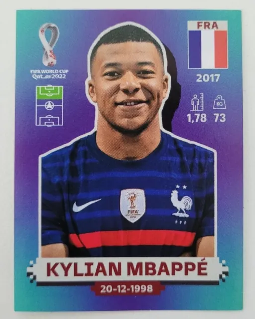 PANINI 2022 FIFA World Cup Stickers - Kylian Mbappe Sticker France