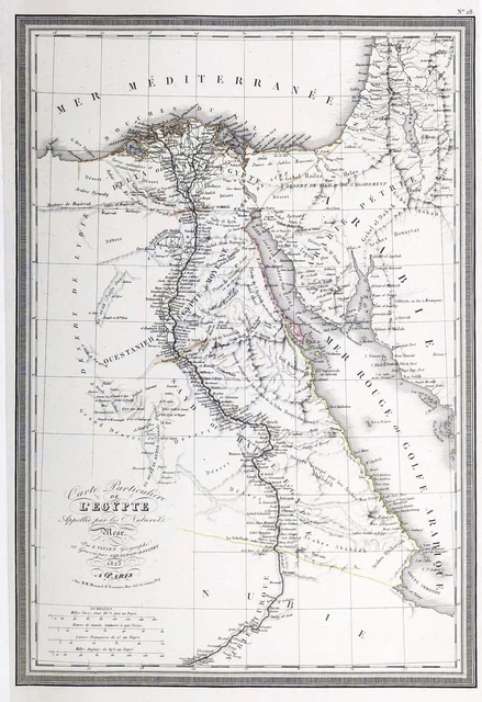 Egypt Egypte Egypt Arabia Red Sea Card Map Carte L.Vivien 1825
