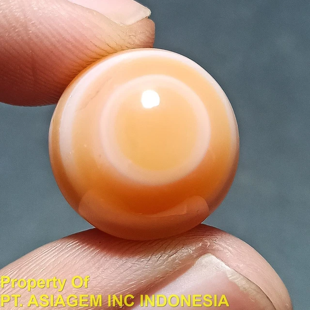 21ct Brown White "GREEK EVIL EYE' Picture Agate 100% Natural Lucky Charm 3D