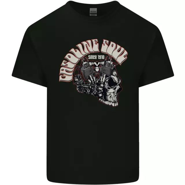 Gasoline Soul Biker Skull Motorbike Chopper Mens Cotton T-Shirt Tee Top