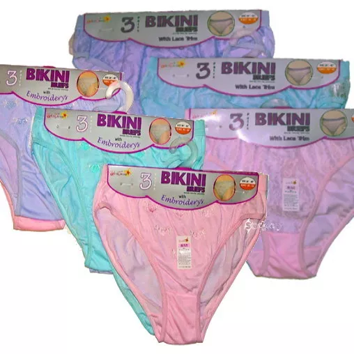 6 or 12 Pack Ladies Wild Orchid Bikini Briefs 4 Styles Sizes 34 36 38 40 42 44