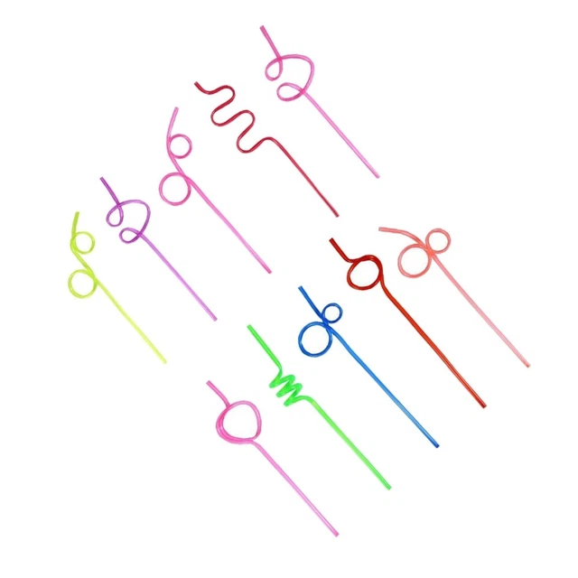 20 PIEZAS PVC Crazy Straws pajitas locas reutilizables en