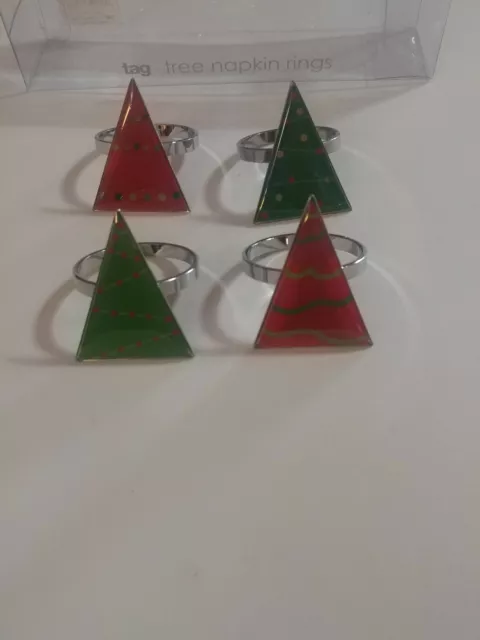 CHRISTMAS TREE metal napkin rings (set of 4)