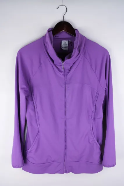 Adidas Climalite Women Track Jacket Activewear Full Zip Purple size XL UK16