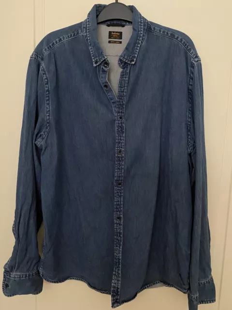 Industrie Denim Shirt Mens Size Extra Large Blue Long Sleeve Button Up Casual